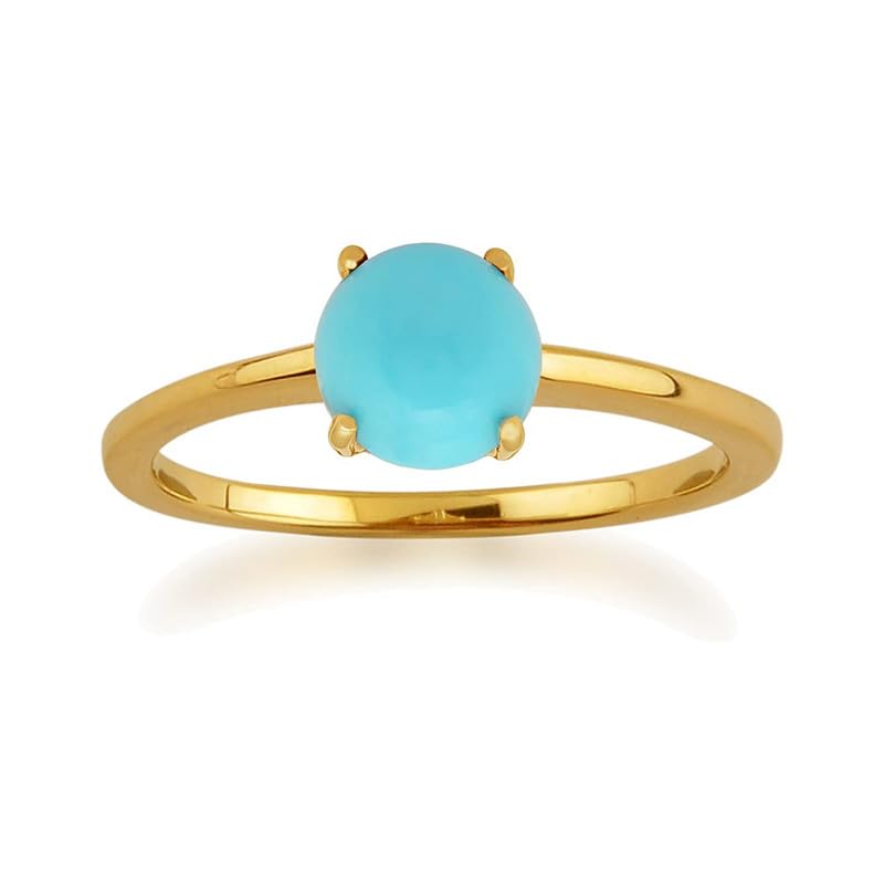 Bague turquoise femme argent sterling | Bagues empilables 4 griffes 0,90 ct