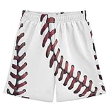 ALAZA Fashion Baseball Liner Boys Athletic Shorts Casual Shorts with Pockets Bottom Pants Summer Athletic Running Shorts 7-8 Year Multicolor