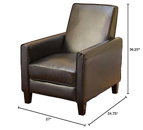 Sillón reclinable piel negro compacto miniatura 3