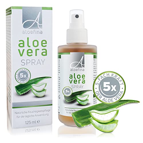 Aloefina Aloe Vera Spray Bio. After Sun & Feuchtigkeitspflege Für Gesicht und Haare. Dermatest - Sehr Gut. 125 ml in Glassprühflasche.