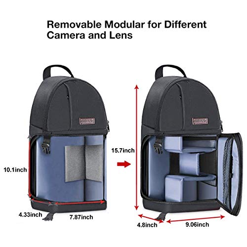 Bolso bandolera para cámara MOSISO gris oscuro miniatura 5