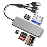 Memory Stick Pro Duo Adapter for iPhone/USB C/PC 5 in 3 - Aluminum SD/TF/CF/MS/XD Picture Card Adapter, Multi Memory Card Reader USB C Lightning OTG Memory Stick pro Duo Reader for iOS/Android/Windows