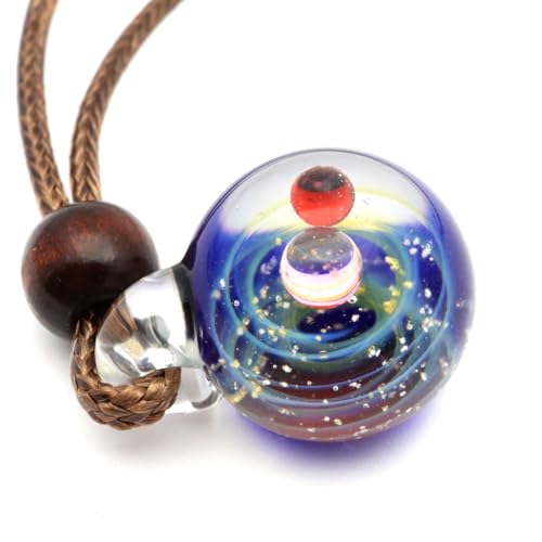 [GOLD STONE] �K���X�̒��ɉF��������߂� �ϔM�K���X �A�[�g �y���_���g �f�� ��� ���z�I �v�R �l�b�N���X