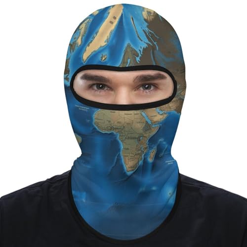 Balaclava para Hombres Máscara de Esquí Mapa Mundial Máscara Facial para Ciclismo miniatura 7