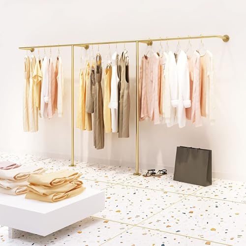 Perchero de pared para ropa dorado de 400 cm multiusos para tienda 3