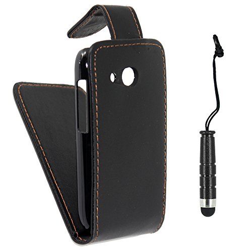 ebestStar - Coque Compatible avec HTC Desire C, A320 Etui Housse PU Cuir Rabat Flip + Mini Stylet, Noir
