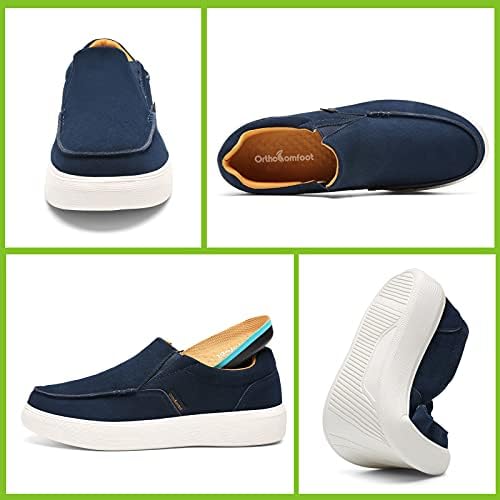 OrthoComfoot Males's Plantar Fasciitis Slip-Ons Sneakers, Arch Help Leather-based Strolling Loafers, Foot and Heel Ache Aid, Orthopedic Snug Informal Boat Sneakers 2 41TWI2N3c1L. AC