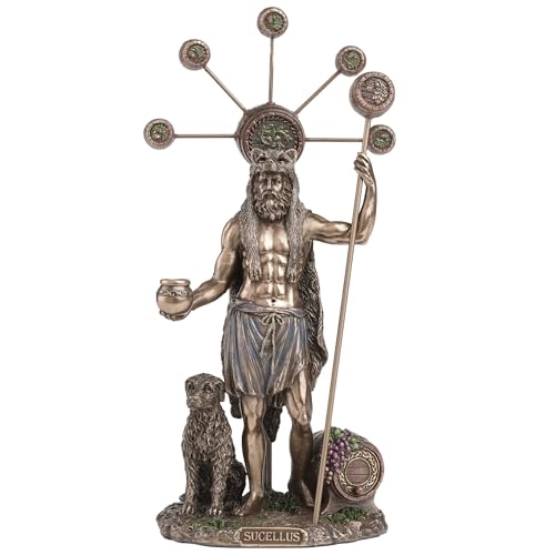Veronese Design 23 3/4 Inch Sucellus The Celtic Hammer God of Nature and Fertility Cold Cast Resin Bronze Finish Sculpture