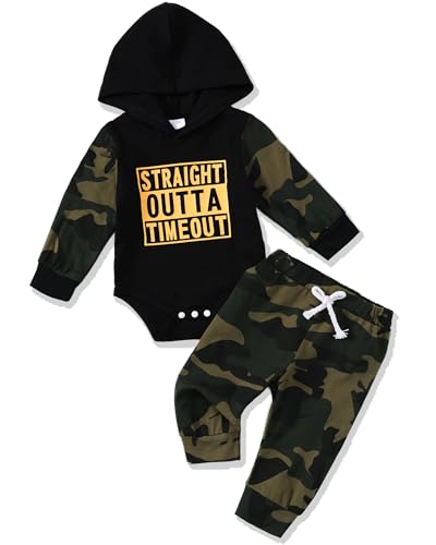 Image of Renotemy Newborn Baby Boy Clothes Infant Boy Outfits Baby Hoodie Romper Fall Winter 0 3 6 9 12 18 Months Baby Clothes for Boy