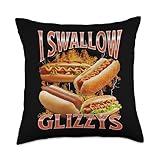 I Love Glizzys Funny Wiener Hot Dog Meme Bootleg Graphic Throw Pillow