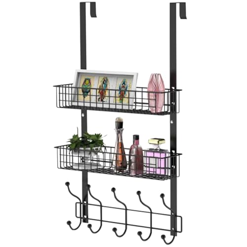 3i hA|[bN EH[|Pbg  hA I ݂艺 [bN Jsv hAtbN VFtEH[ I[KiCU[ hTrhH ϕi[ hA|bN 66.5x40cm Door Hanging Storage Rack