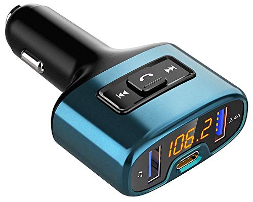 Comsoon Bluetooth FM Transmitter for Car, Bluetooth Adapter Wireless Radio Receiver, Car Charger