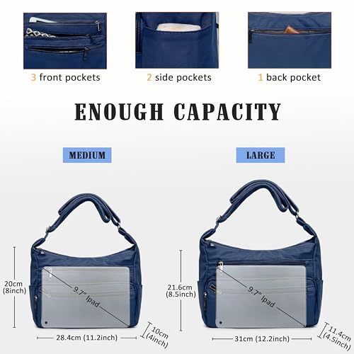 Image of VOLGANIK ROCK RFID Purses for Women Fabric Nylon Multi Pocket Crossbody Bag Ladies Travel Handbag
