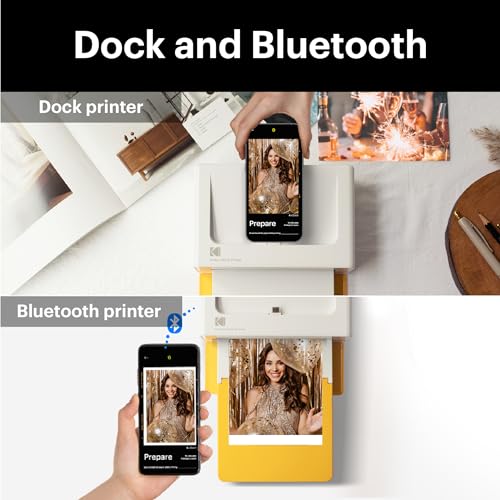KODAK Dock Plus 4PASS Instant Photo Printer (4x6 inches) + 10 Sheets