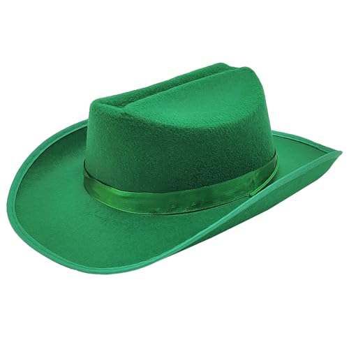 Image of The Dreidel Company Cowboy Felt Western Hat, 22 inch Circumference Dress Up Costume Clothes for Kids, Pretend Play, Party Favors
