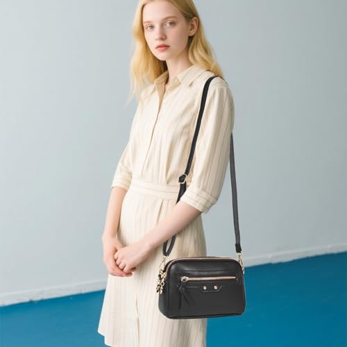 WITERY Small Crossbody Bag for Women Lightweight PU Leather Shoulder Bag Handbags Wristlet Clutch Purses with 2 Straps2
