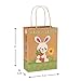 Fun Express Brown Paper Happy Easter Bunny Gift Bags (Pack of 12) Easter Party Supplies