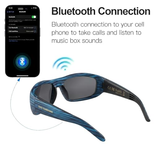 Image of OhO Smart Glasses,Polarized Sunglasses with Bluetooth Speaker,Athletic /Outdoor UV Protection and Voice Control,Unisex
