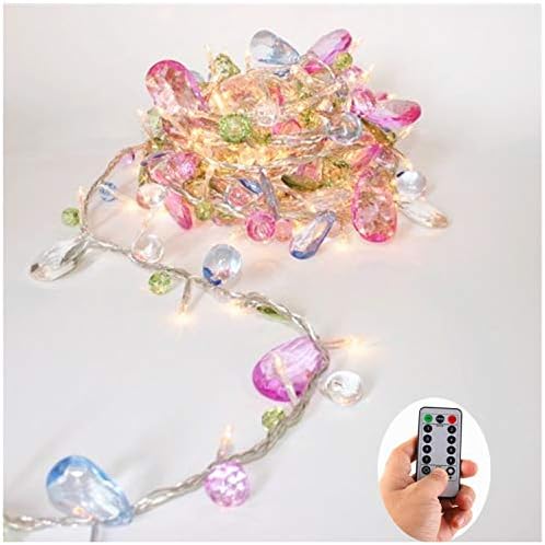 Battery Operated Fairy String Lights, Acrylic Gems Jewels String ...