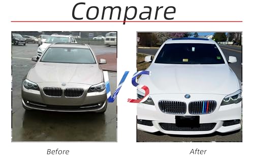 Image of Grille color stripes Compatible with bmw accessories 2010-2016 F10 F11 5 Series 528i 535i 550i Grill 12-Beams