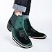 Men’s Velvet Chelsea Boots Green Velvet Ankle Dress Boots for Men Comfortable Slip On Fashion Footwear Unique Smart Casual Style
