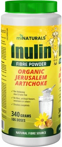 miNATURALS Pure Inulin Fiber Powder - Natural Prebiotic Dietary Fibre Supplement - Made from Organic Jerusalem Artichoke - (340g - 106 Doses)