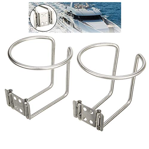 Pi-Pi 2pcs Stainless Steel Boat Ring Cup Drink Holder for Marine Yacht Truck RV Car Trailer Hardware