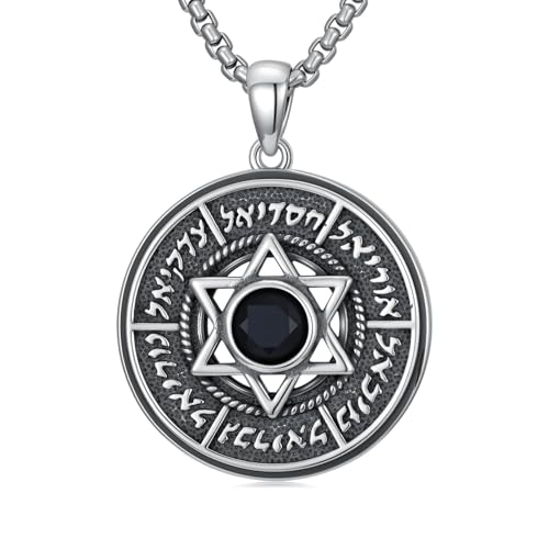Collier David homme argent 925 anti-allergique avec chaîne solide et fermoir sécurisé