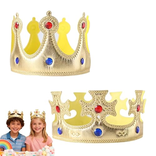 shweehon 2 PCS King Crown Kids Crown Gold Crowns King Queen Crowns for Adult Kid Costume Accessories Crown Dress up Accessories