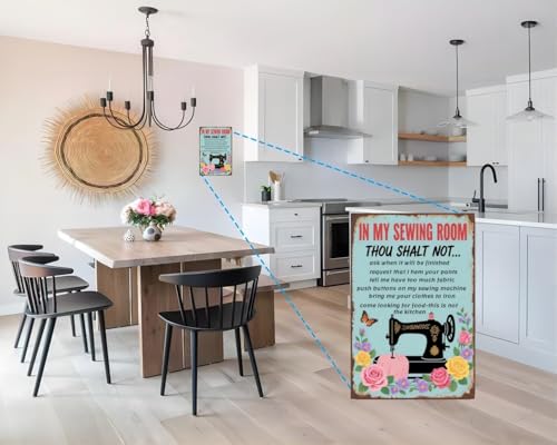Carastora Vintage Sewing Room Wall Sign, Metal Tin Plaque for Home, Craft Room, Sewing Lover Gift - Country Style Decorative Poster 8x12 Inch - Image 4