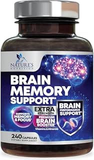 Brain Memory Supplement Pills - 3X Strength Nootropics for Concentration, Clarity & Focus Support - Brain Health Cognitive Vitamins with Bacopa, Phosphatidylserine & DMAE, Brain Booster - 240 Capsules