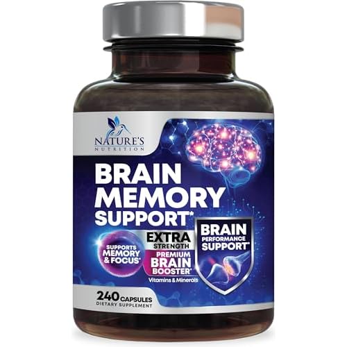 Brain Memory Supplement Pills – 3X Strength Nootropics for Concentration, Clarity & Focus Support – Brain Health Cognitive Vitamins with Bacopa, Phosphatidylserine & DMAE, Brain Booster – 240 Capsules