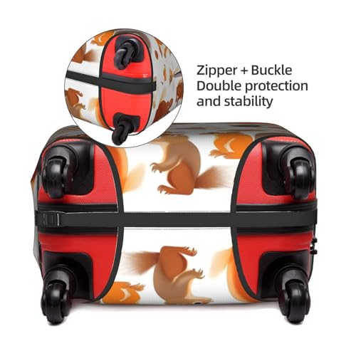 Cute Squirrels Print Luggage Cover For Suitcases, Travel Case Protector, Simple & Convenient Installation3