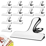 jwtyu 12 Stück Verschlussklammern Edelstahl Klammern für Tüten 78 mm Verschlussclips Metall Lebensmittel Clips für Versiegeln und Konservieren Küche Büro Haus Foto