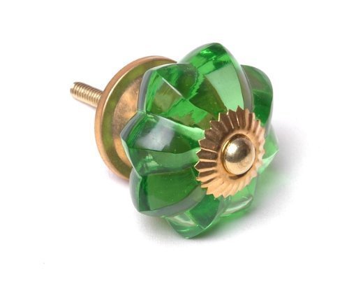 Bouton meuble verre chartreuse melon pour remplacer une poignée usée base cuivre x10