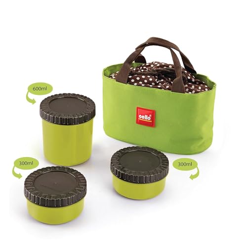 Image of CELLO MF Foodlink Plastic Lunch Box Set, 6 Pieces, Green