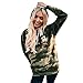 Produktbild satiny Frauen Mode Jacket Mantel Camouflage Langarm Hoodie Sweatshirt Beiläufige Lose O-Neck Kapuzenpullover Hundeklaue Drucken Herbst Tops Bluse