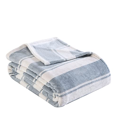 Eddie Bauer - King Size Blanket, Ultra-Soft Plush Striped Bedding for Year Round Comfort, Throw Blanket for Couch or Bed (Stones Pebble Grey) by Eddie Bauer - Image 2