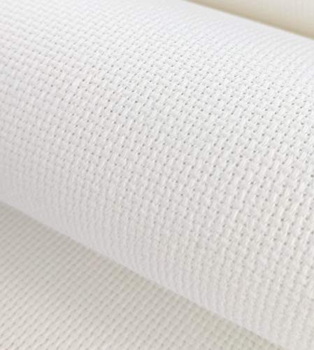 Image of KCS 16CT Counted Cotton Cross Stitch Aida Cloth Fabric (White, 12 inch x 59 inch)