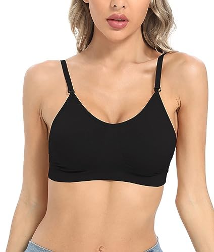 Image of OBICUM Backless Clear Back Bra Convertible Wireless Dance Bra Unpadded Adjustable Straps Low Back
