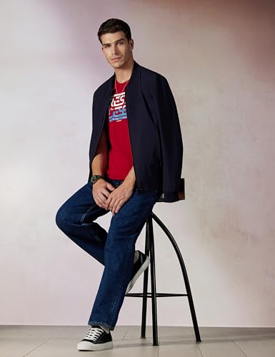 Image of Spykar Men's Slim Fit Round Neck Full Sleeve Printed Casual T-Shirt