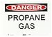Master Lock S18501 14" Width x 10" Height Polypropylene, Black and Red on White Safety Sign, Header "Danger", Legend "Propane Gas"