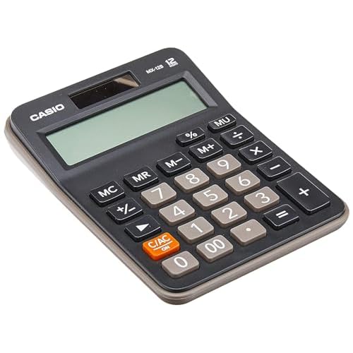 Casio mx-12b-bk – Desktop Calculator – 12 Digit Solar and Battery Powered (14.7 x 10.7 x 2.9 cm)