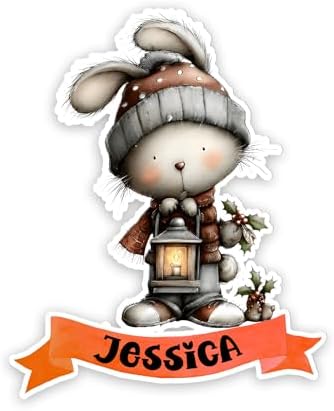 Funny Customized Name Wrap Setup Theme Whimsical Beast Christmas Lovers Delight Vibe Setup Glossy Vinyl Sticker Creative Colourful Gift for Friends Coworkers Holiday Event image 5