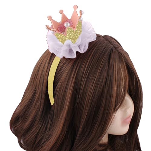 Image of Babymoon Princess Girl's Pearl Crown Headband | Hair Accessories | Gold