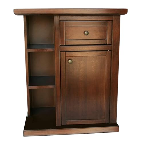 Mar.c.a. Design - Mobiletto Porta Telefono in Legno 64x32x75 cm - Mobile Arte Povera Base Piatta con 1 Anta 1 Cassetto 3 Vani - Made in Italy