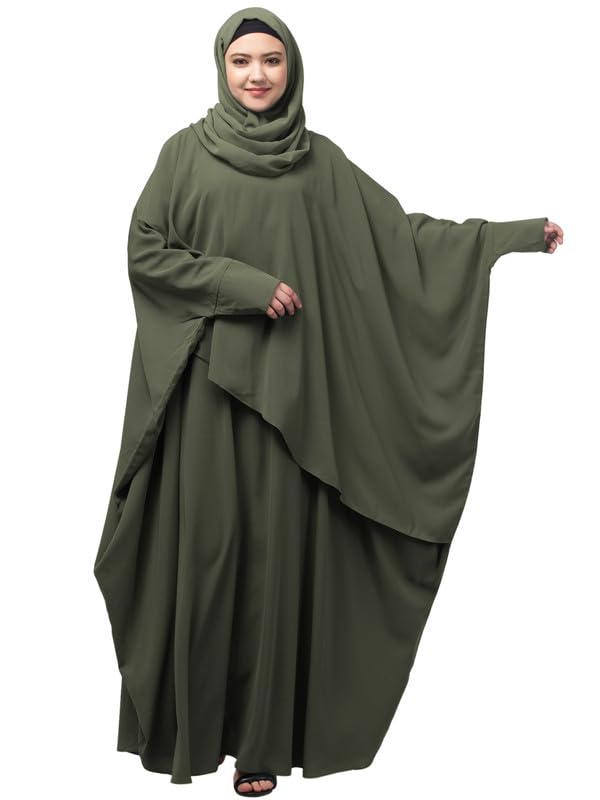 Muslim ClosetLoose Fit and Free Size Maternity Nursing Kaftan Abaya with Feeding Zip |BreastFeeding Dress for Mothers (MC-MKAF-00001)