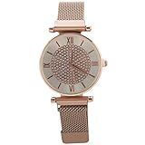 Matériau : acier inoxydable Kznifmk Femmes Montre Étoile Montre À Quartz Homme Montres Amoureux Unisexe Casual Montre-Bracelet Horloge Or