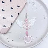 Cute Wing Bow Heart Shape Mobile Phone Lanyard Mobile Phone Pendant Chain Women’s Fashion Sweet Keychain Bag Decoration Accessory Gift