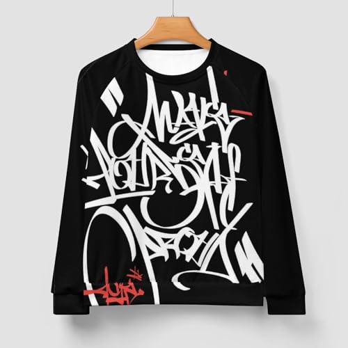 Men's Trendy Sweatshirts Graffiti Print Hip Hop Graphic Casual Crewneck Long Sleeve Pullover3